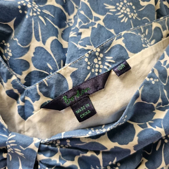 Boden Blue Floral Cotton Sleeveless Retro A-line Midi Knot Summer Dress - Picture 5 of 6